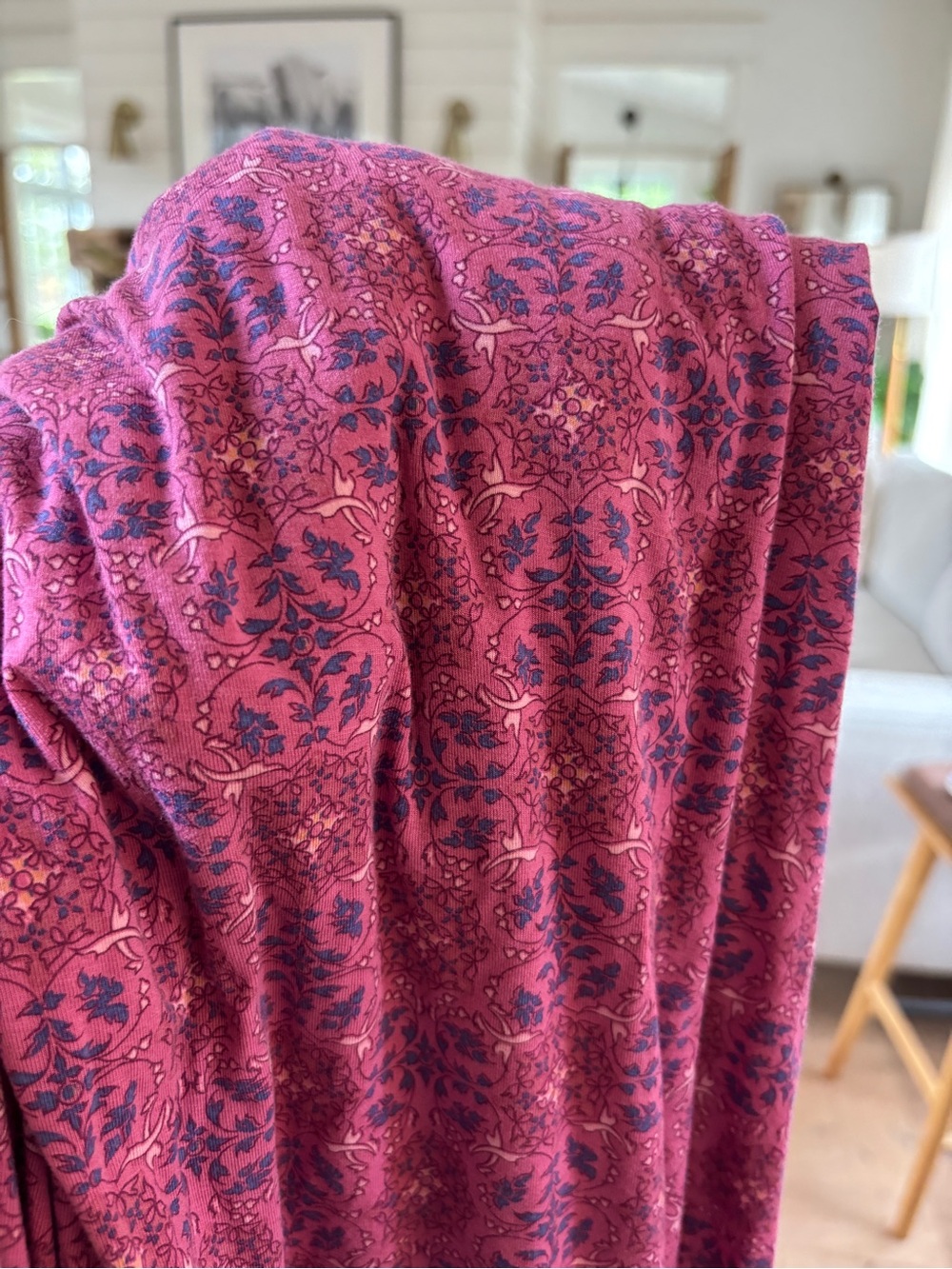 LL Bean Summer Knit Midi Dress, Indian Block Print Style, Medium - Picture 2 of 3